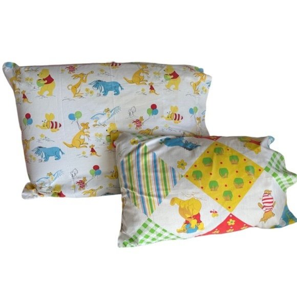 Vintage 90s Disney Winnie The Pooh Patchwork Pillowcases - Picture 2 of 12